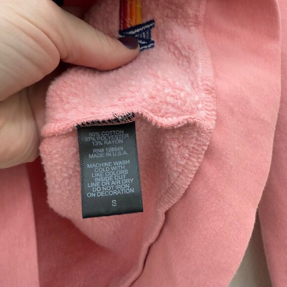 Aviator Nation 5 Stripe Pink Full Zip Hoodie Sweatshirt Womens size Small - Picture 4 of 5